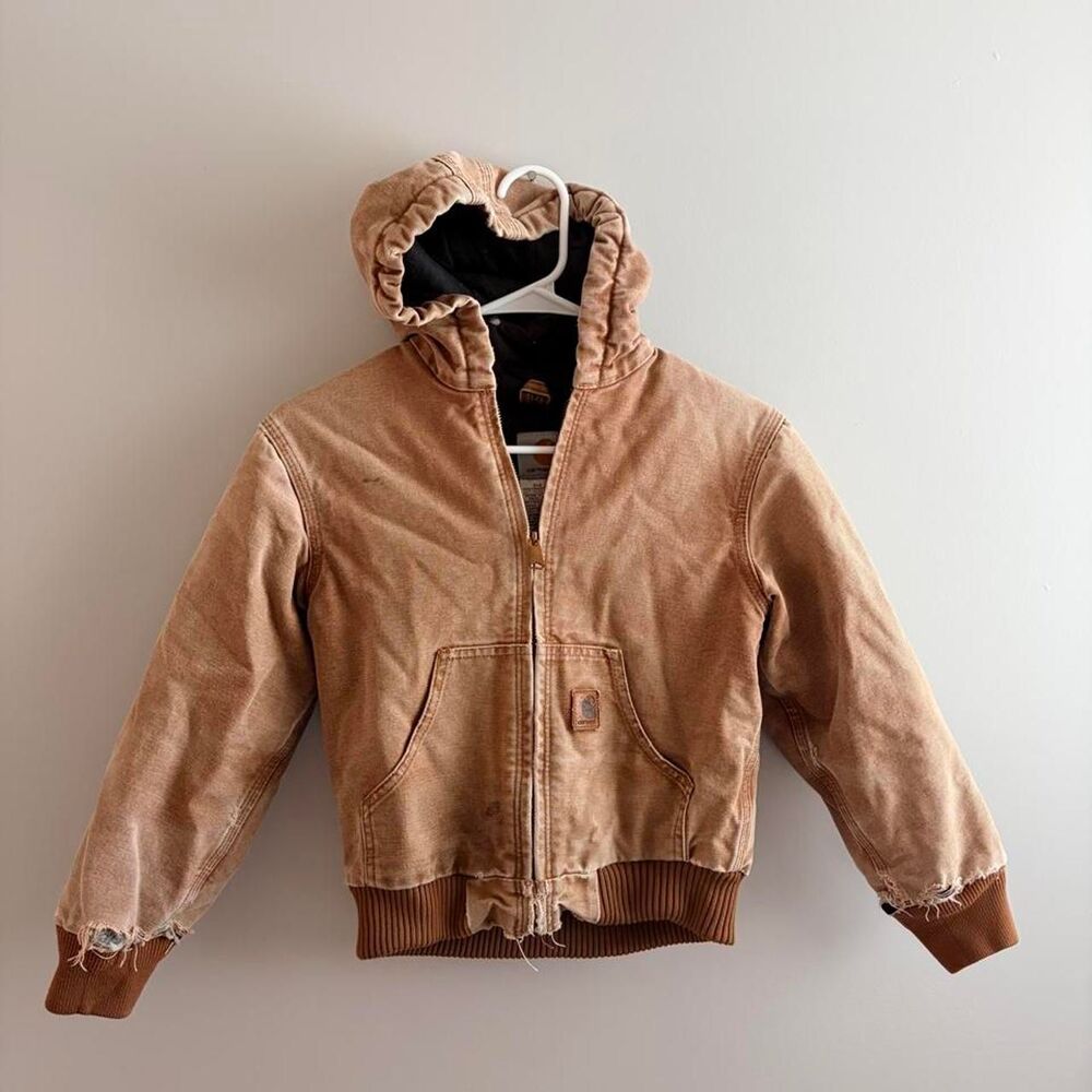Thrashed kids Carhartt brown jacket hoodie #workwear #outerwear #vintage